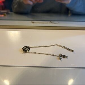 Gold Chain Bracelet with E Charm